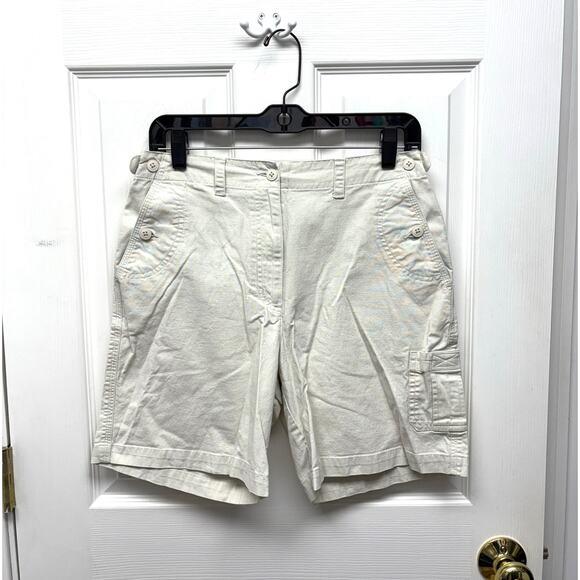 VTG Talbots Shorts, Tan Stretch Cotton, Phone Size Pocket, Women's Size 6 - Picture 1 of 6